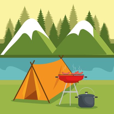 çadır sahne ile kamp bölgesi