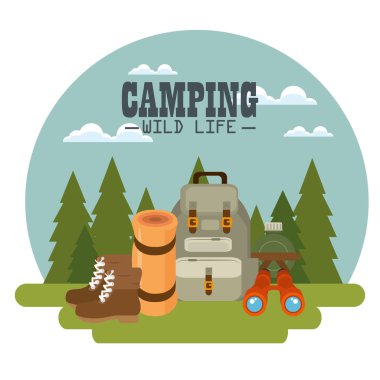 ekipman ile kamp bölgesi