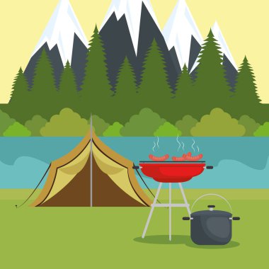 çadır sahne ile kamp bölgesi