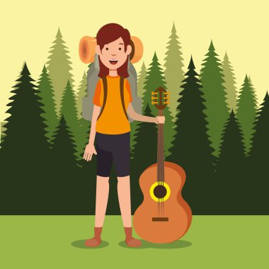 Kamp alanındaki genç izci.