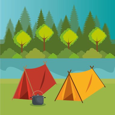 çadır sahne ile kamp bölgesi