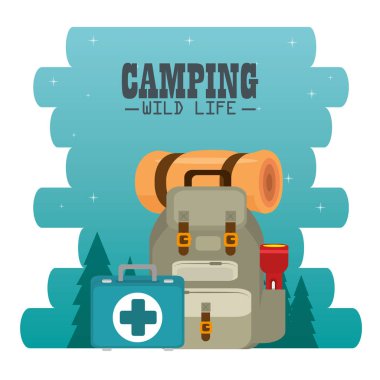 ekipman ile kamp bölgesi