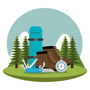 ekipman ile kamp bölgesi