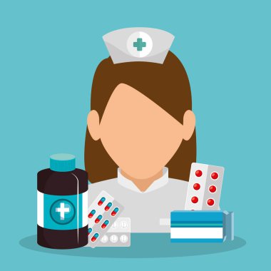 Tıbbi ekipman ile hemşire