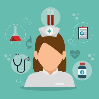 Tıbbi ekipman ile hemşire