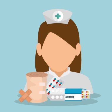 Tıbbi ekipman ile hemşire