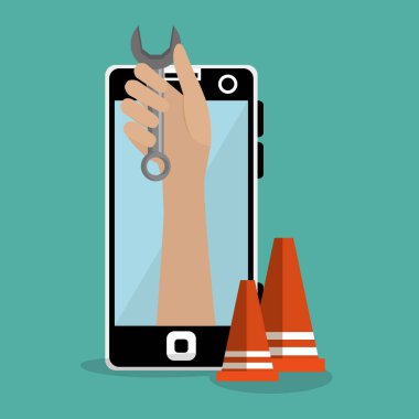 El alt yapım aşamasında ile smartphone