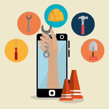 El alt yapım aşamasında ile smartphone