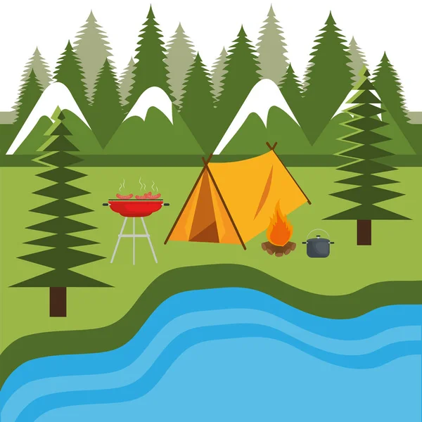 çadır sahne ile kamp bölgesi