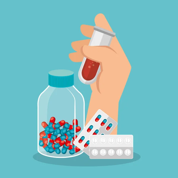 Medische gezondheidszorg met set pictogrammen — Stockvector