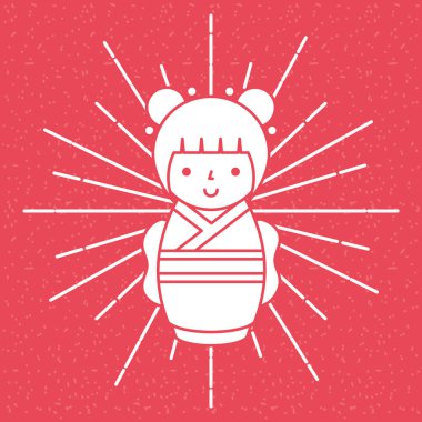 Japon kokeshi bebek kimono