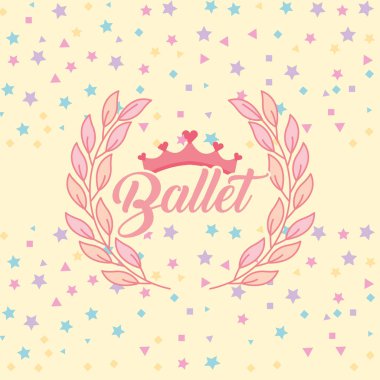 şirin taç defne dekorasyon ve yıldızlar arka plan bale