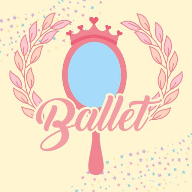 pembe ayna taç mücevher bale dekorasyon