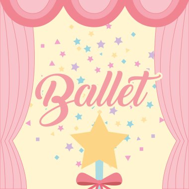 yıldız sihirli değnek perde bale dekorasyon parıldıyor