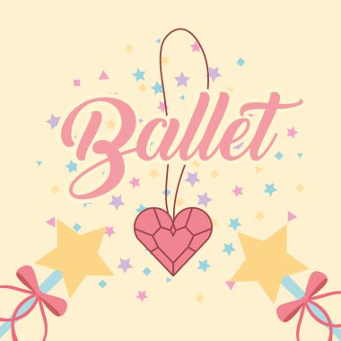 Kolye kalp elmas sihirli değnek bale