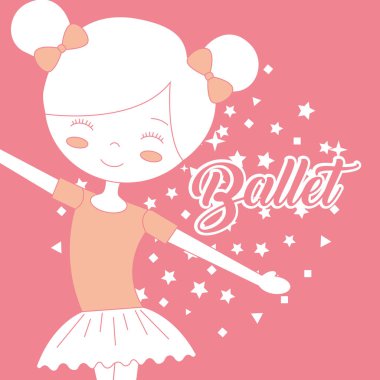 güzel Balerin dansçı bale pembe arka plan