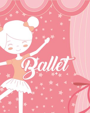 güzel Balerin Bale karakter yıldız arka planda