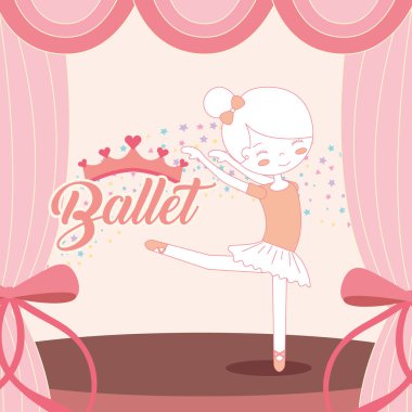 sahnede güzel Balerin Bale performans