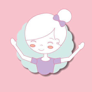 güzel Balerin Bale portre karakter vektör çizim