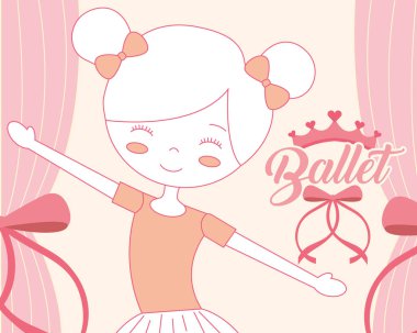 güzel Balerin Bale karakter gülümseyerek.