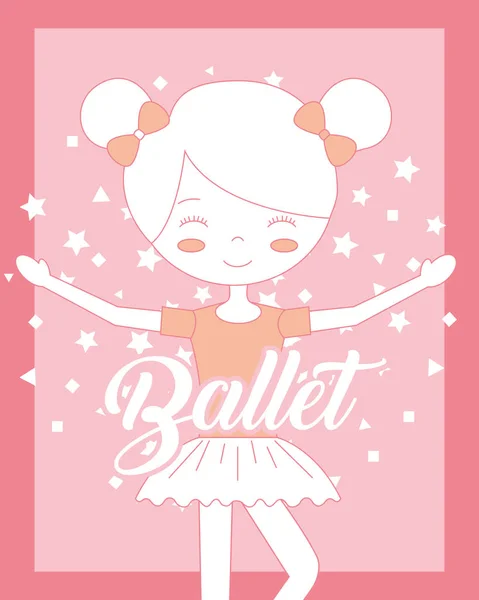 Beau ballet ballerine personnage de dessin animé — Image vectorielle