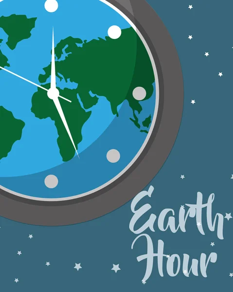 地球小时卡通 — 图库矢量图片