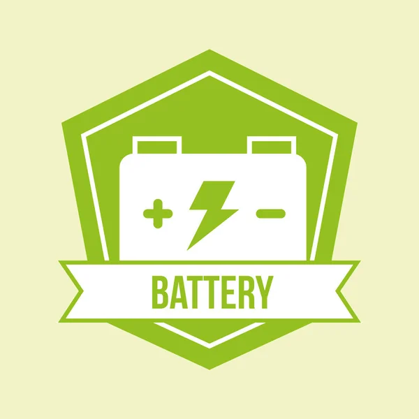 Acumulador de batería emblema de energía verde — Vector de stock