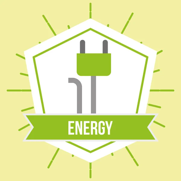 Plug elecricity connection energy emblem — Stock Vector