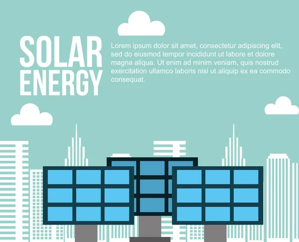 太陽エネルギー都市持続可能な代替 — ストックベクタ