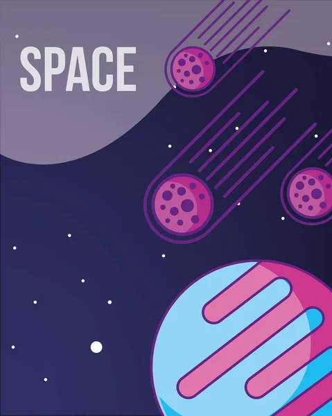 Utrymme galax kosmiska kort — Stock vektor