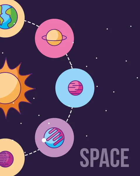 Espace galaxie carte cosmique — Image vectorielle
