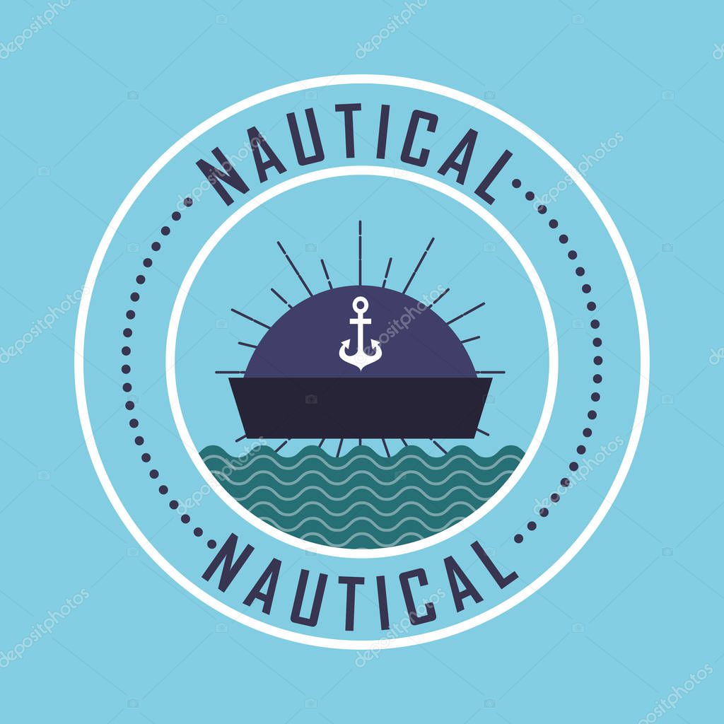 Nautical maritime design sea navy hat vector illustration