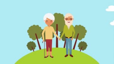 şirin büyük çift parkta ellerimi