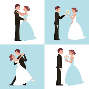 düğün kartı gelin ve damat ayarla