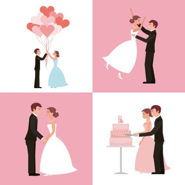 düğün kartı gelin ve damat ayarla