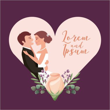 Çift düğün günü kalp çiçek dekorasyon kutlama