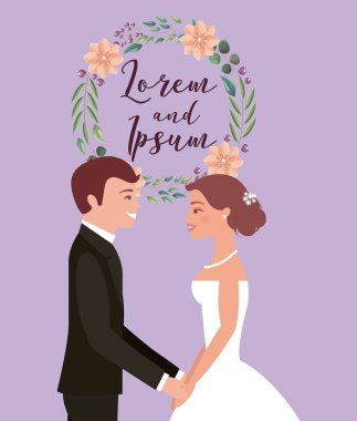 Çift düğün kartı