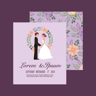 Çift düğün kartı