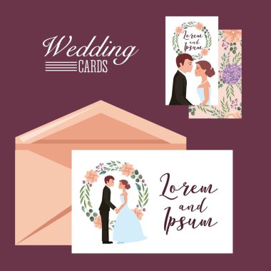 Çift düğün kartı