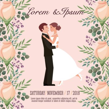 Çift düğün kartı