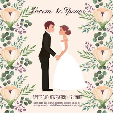 Çift düğün kartı