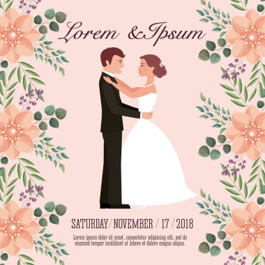 Çift düğün kartı