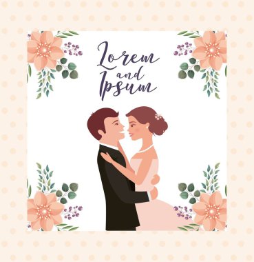 Çift düğün kartı