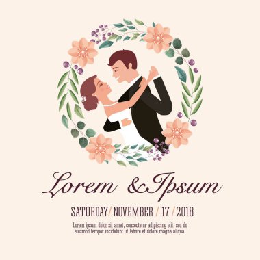 Çift düğün kartı