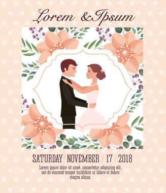 Çift düğün kartı