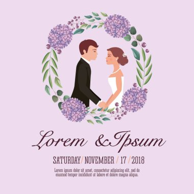 Çift düğün kartı