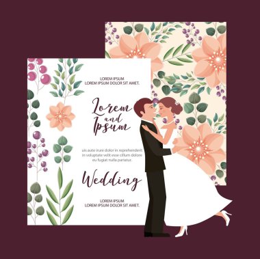 Çift düğün kartı