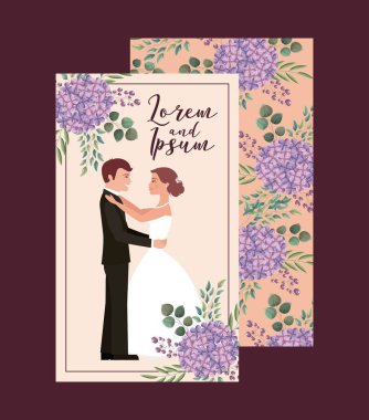 Çift düğün kartı