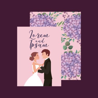 Çift düğün kartı