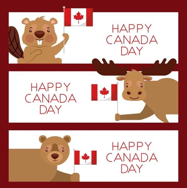 Szczęśliwej karty dnia Kanada — Wektor stockowy